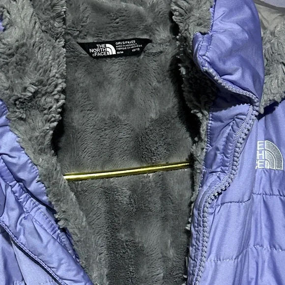 The North Face Girls Mossbud Swirl Parka, Purple Size Medium W/ Flaws - Picture 9 of 13